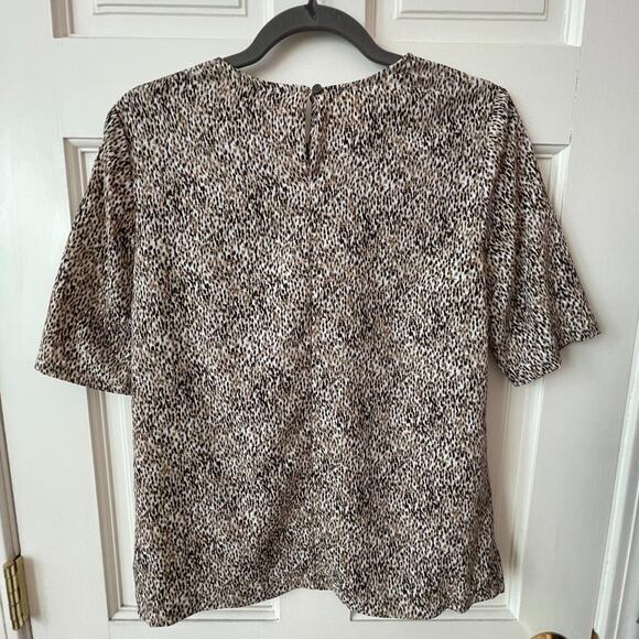 Talbots Animal Print Short Sleeve Blouse Size 4 - Picture 7 of 7